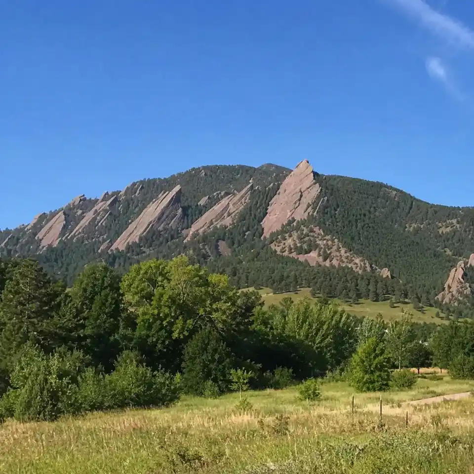 Boulder Flatirons skyline at altitude