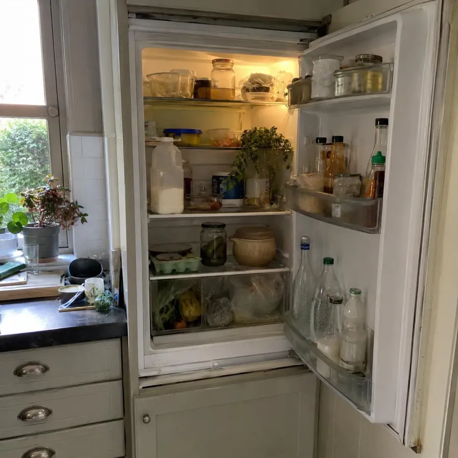 Built-in Sub-Zero refrigerator interior in a Boulder kitchen